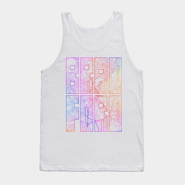 Bradford, England, UK City Map Typography - Colorful Tank Top by deMAP Studio